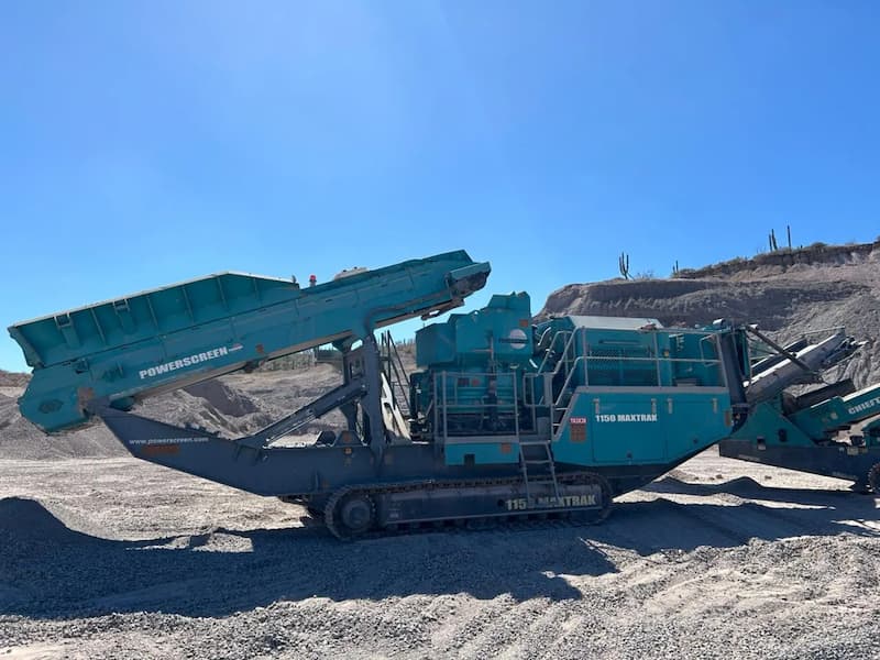Cono de trituración Powerscreen 1150 Maxtrak en operación, La Paz BCS